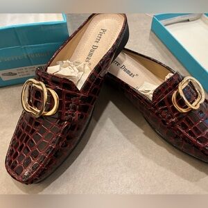 Pierre Dumas Red Loafers with Gold Accent